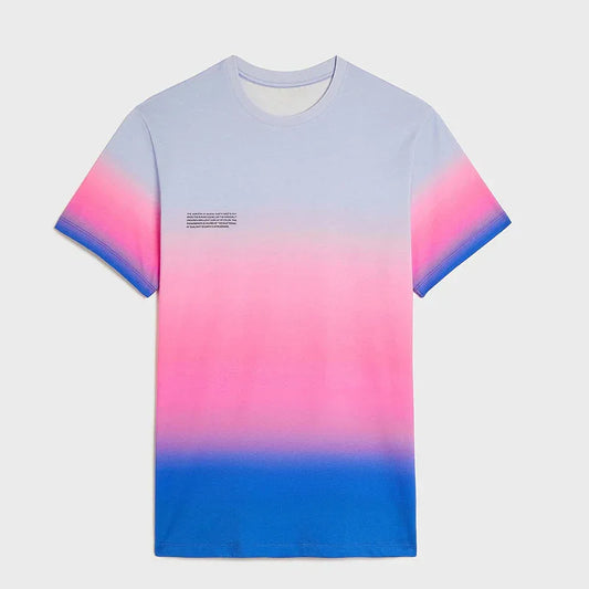 Bulk Custom Custom Gradient Color Blue Pink Premium Wholesale Personalize Print Ombre Men T Shirts with Logo Embroidery - Manufacturer Qiandao