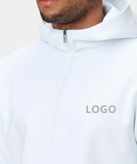 Bulk Custom Custom logo Polyester Fleece Sport Golf Wear Long Sleeve Sweatshirt 1/4 Quarter Zip Pullover Hoodie with Logo Embroidery - Manufacturer Qiandao