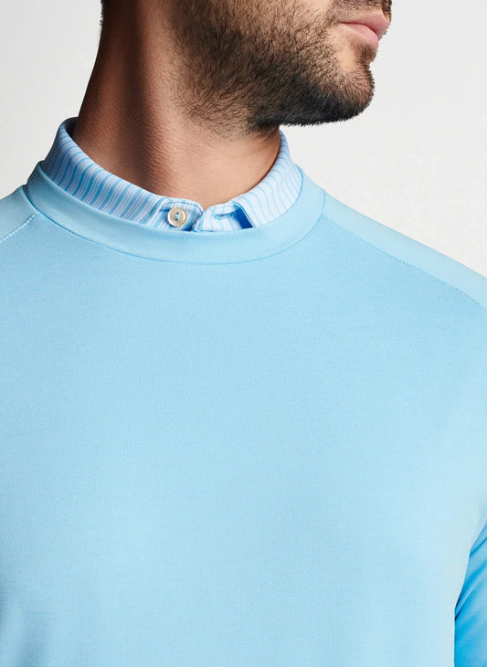 Bulk Custom 2025 Man Hot Product Custom Logo Men Outdoor Sports Sweatshirt Golf Solid Patchwork Polar Fleece Crew Neck Sweaters for Men with Logo Embroidery - Manufacturer Qiandao