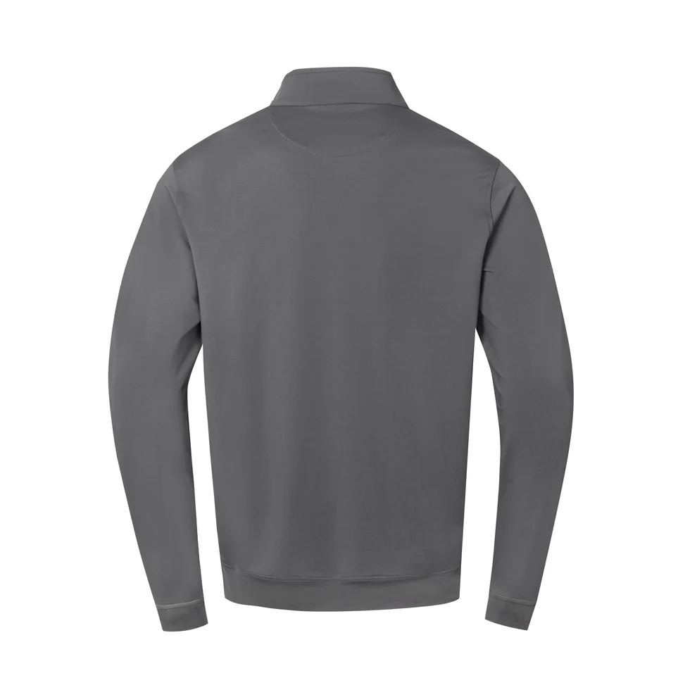 Men's Grey - toned Half - Chest Zipper Stand - Collar Casual Sweatshirt
