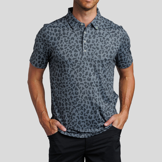 OEM Embroidered 94% Polyester 6 % Spandex Golf Check Polo Shirt Custom logo Luxury Designer Clothing for Men