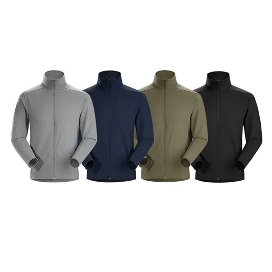 Bulk Custom Custom Men Casual Fleece Warming Midlayer Full Zip Autumn Fleece Long Sleeve Jacket Coat with Logo Embroidery - Manufacturer Qiandao