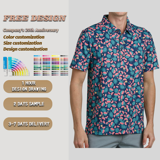Custom logo Embroidered Luxury 94% Polyester 6 % Spandex Business Fashion T-shirt Ice Silk Short-sleeved Polo Golf Shirts