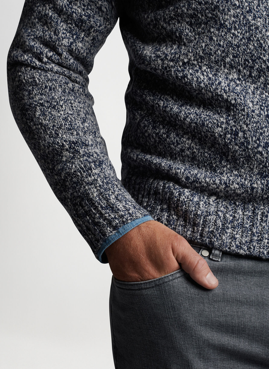 Custom Designer Knitted Polyester Cotton Quarter Fleece 1/4 Zip Plus Size Oversize Sweater for Men
