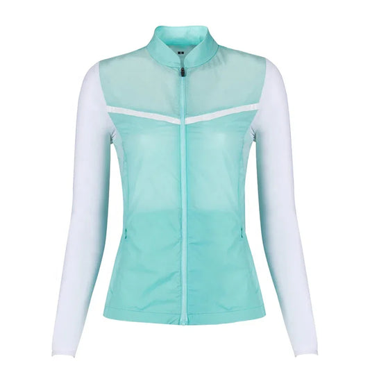 Bulk Custom Custom Logo Design Golf Wear Clothing Zip up Long Sleeve Women Lady Golf Jacket with Logo Embroidery - Manufacturer Qiandao
