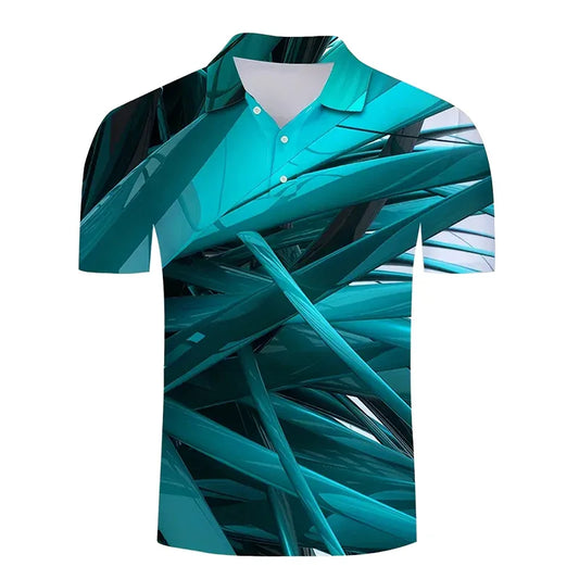 Bulk Custom Men's Comfortable 100% Polyester Golf Poloshirt Workwear in Knitted Jersey Fabric with Tactical Print Pattern for Polo Shirts with Logo Embroidery - Manufacturer Qiandao