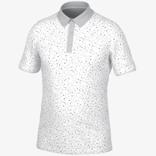 Custom Logo Short Sleeve Digital Printed Polyester Spandex Performance Vintage Printed Golf Polo Shirt for Men