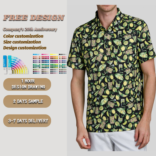 Odm Custom 94% Polyester 6 % Spandex Luxury Embroidery logo 4 Way Stretch Golf Shirt with Bottom Collars Men's Polo-shirts