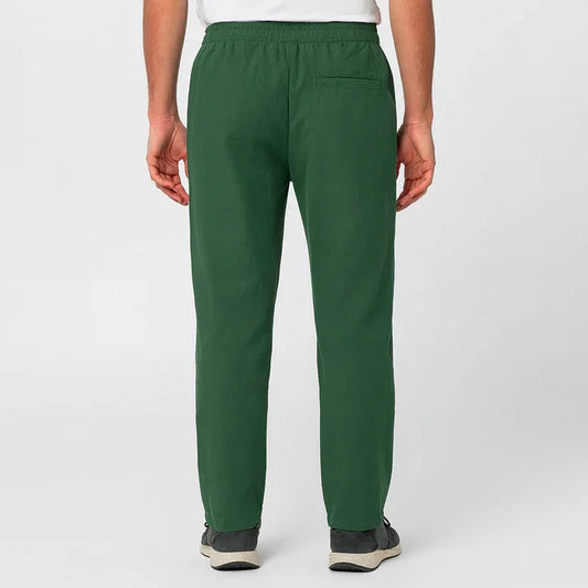 Bulk Custom Vintage Green Linen Drawstring Cropped Pants with Logo Embroidery - Manufacturer Qiandao