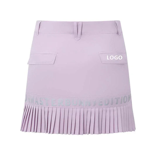 Bulk Custom Custom-made women's wrinkled tennis skirts, high-waisted, lightweight sporty golf skirts with pockets with Logo Embroidery - Manufacturer Qiandao