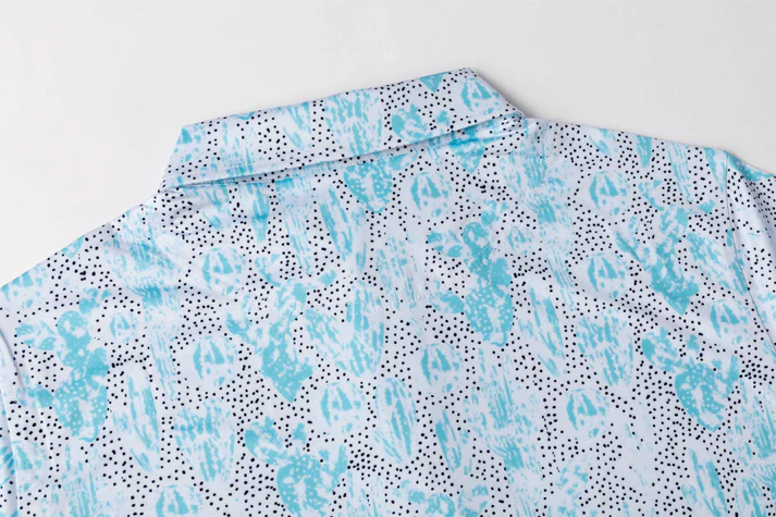 Cactus Print Polo Shirt for Men - Quick Dry Antimicrobial Slim Fit