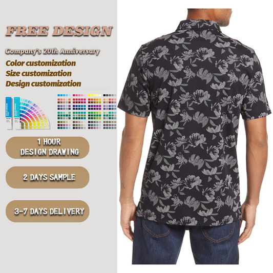 Customisable Performance Logo T-Shirts 88% Polyester 12% Spandex Short Sleeve Golf Polo Shirts with Design Patterns