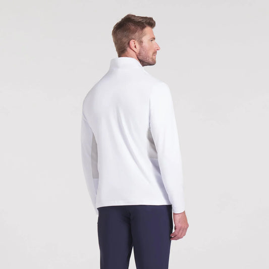 Bulk Custom OEM Spandex Polyester Customizable Athletic Men Lightweight Team Team White Glow Quarter Zip Pullover Men Golf Sweatshirt with Logo Embroidery - Manufacturer Qiandao