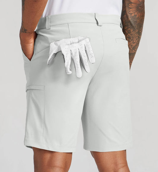 Bulk Custom Custom-made logo stretch work shorts, quick-drying, sporty and casual 100% polyester shorts with pockets, men's golf shorts with Logo Embroidery - Manufacturer Qiandao