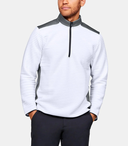 Bulk Custom Custom Men's Winter Golf Sport Pullover Sweatshirt Half Zip Stand Collar 3D Printed Oversized Polyester/Cotton Two-Tone Design with Logo Embroidery - Manufacturer Qiandao