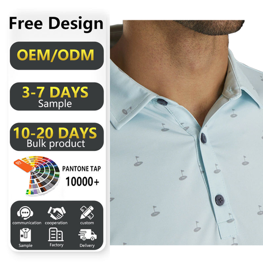 OEM Spandex Polyester Golf Shirts Custom crest Embroidered logo Luxury 4 Way Stretch Casual Golf Polo Shirt for Men