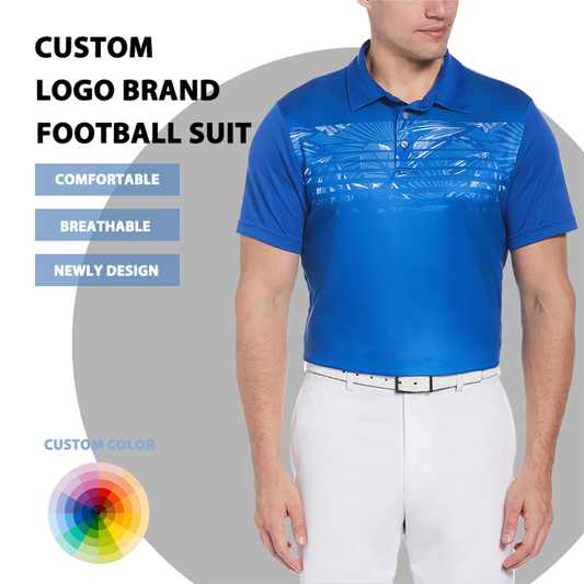OEM Custom Made Men's Luxury T-shirts 94% Polyester 6% Spandex Embroidered for Polo Golf Clothes with Printed Pattern Knitted