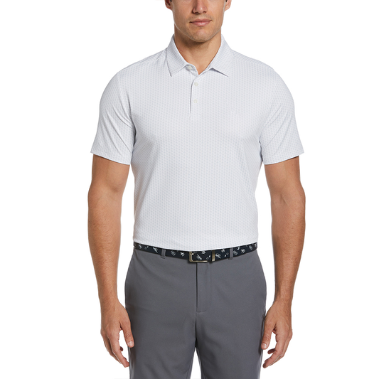 Custom Logo Pattern High Quality Performance Men Contrast Trim All Over Print 94 Polyester 6 Elastane Shirt Golf Polos