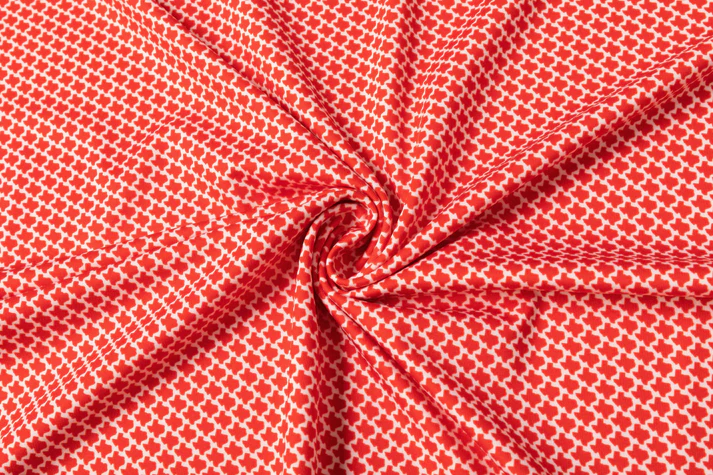 Red Houndstooth Polo Shirt - Slim Fit Antimicrobial Quick Dry Style