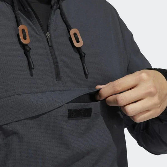 Bulk Custom Customized Men's Plain Grey Woven Pullover Hoodies Fashion Pocket Half Zip Neck Waterproof Autumn Season Digital Printing Solid with Logo Embroidery - Manufacturer Qiandao