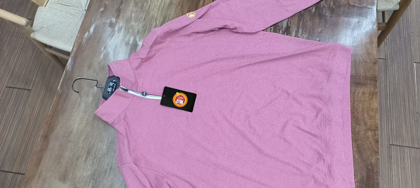 Dusty Rose Quarter-Zip Golf Pullover