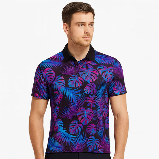 Bulk Custom Custom logo All-Over Print Quick Dry Short Sleeve 100% Polyester High Quality Polo Golf Shirt for Men with Logo Embroidery - Manufacturer Qiandao
