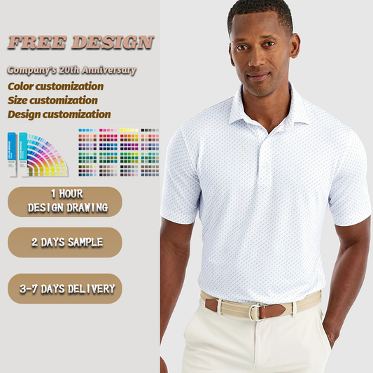 Custom logo Luxury Embroidery logo 4 Way Stretch 100 Polyester Golf Print Sublimation Sports Polo Shirt t Shirts Tshirt for Men