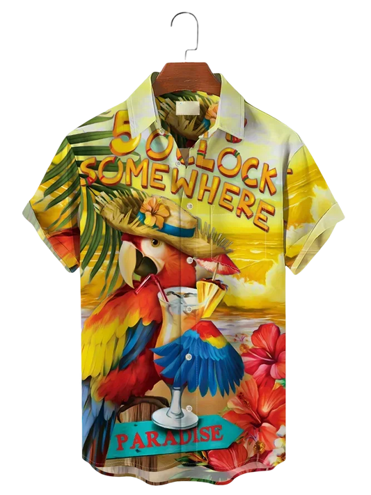 Bulk Custom Design High Quality Slim Fit Printed Holiday Buttons up Short Sleeve Beach Custom Hawaiian Shirts for Men Casual with Logo Embroidery - Manufacturer Qiandao