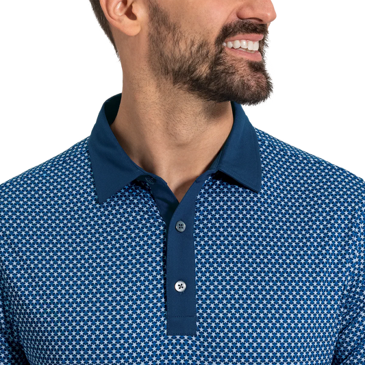 Bulk Custom Custom Logo Personalised High Quality Plus Size Golf Clothing Stars Lisle Printed Pullover Polo Knit Polo Shirt for Men with Logo Embroidery - Manufacturer Qiandao