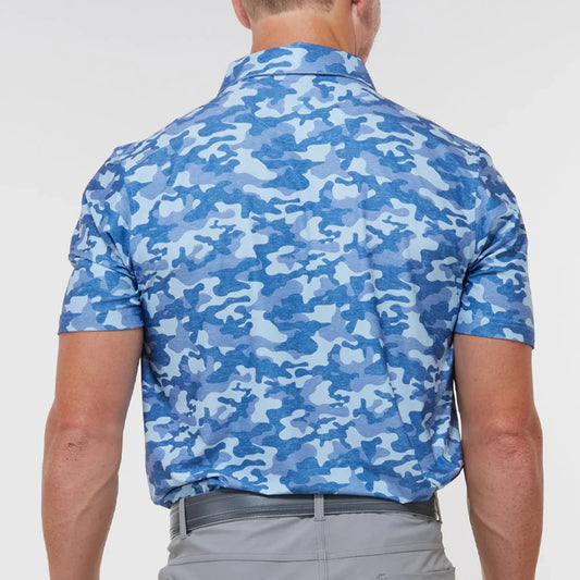 Bulk Custom OEM Custom logo 92% Polyester 8% Spandex Quick Drying Full Print Performance Camo Polo Shirts for Men with Logo Embroidery - Manufacturer Qiandao