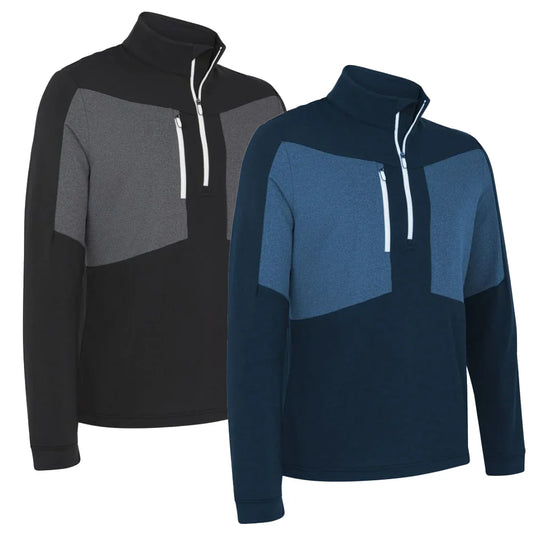 Bulk Custom ODM Manufacturers Custom Embroidered logo Men's Half Zip Two Toned Custom Sweatshirt Outdoor Sports Golf Pullover with Logo Embroidery - Manufacturer Qiandao