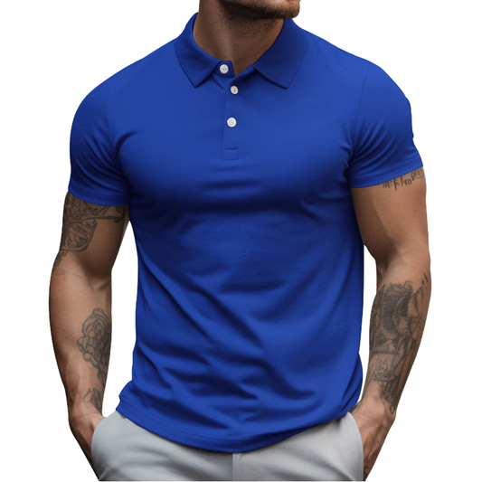 Custom Logo for Clothing 4 Way Stretch Moisture Wicking Polyester Spandex Fabric Men Slim Athletic Muscle Fit Polo Shirt for Man