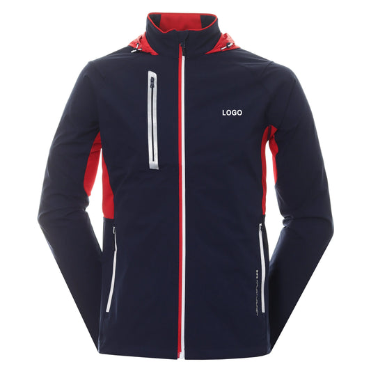 Bulk Custom Custom Performance Athletic Casual Full Zip Lightweight Golf Rain Waterproof Jacket Man with Logo Embroidery - Manufacturer Qiandao