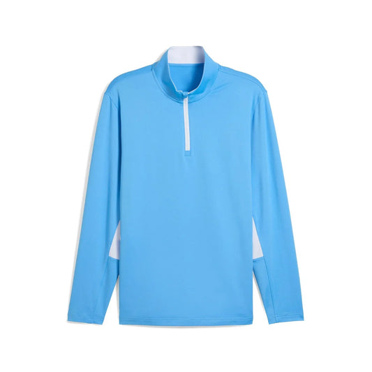 Bulk Custom OEM Spandex Polyester Customizable Athletic Men Lightweight Team Light Blue Quarter Zip Sweatshirt Men Golf Pullover with Logo Embroidery - Manufacturer Qiandao