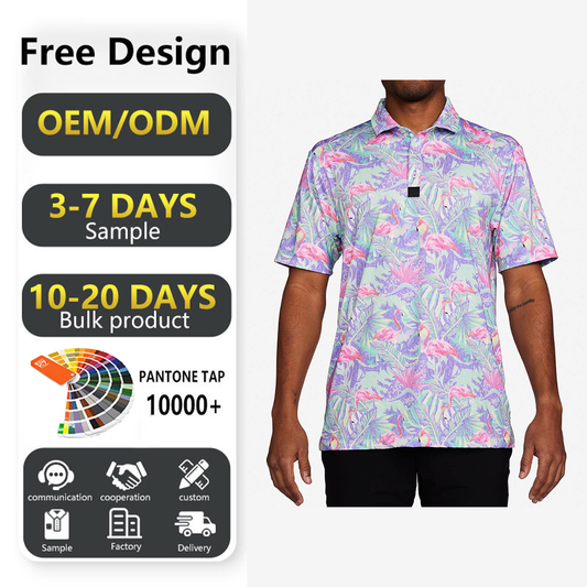 Custom Logo Performance Moisture Wicking Dry Fit Golf Clothes New Fashion Trend Pullover Polo Shirts for Men