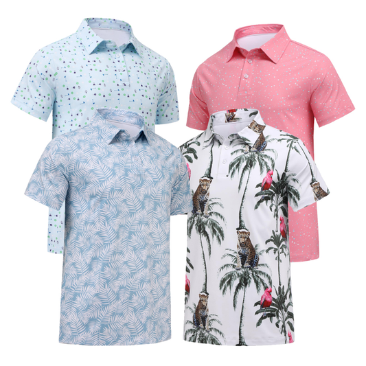 Custom Embroidered logo Performance Vintage Printed Casual Men's Latest Style Short Sleeve Polo Shirts Oem Supplier Golf Wear