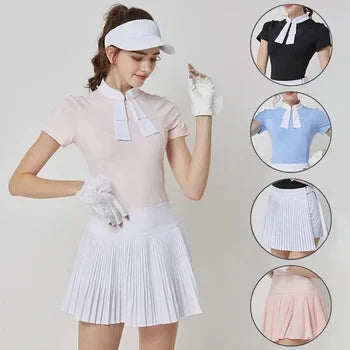 Bulk Custom Custom logo short-sleeved tops, tennis sport T-shirts for women, breathable jerseys for women, golf clothing, polo shirts(10-12$) with Logo Embroidery - Manufacturer Qiandao