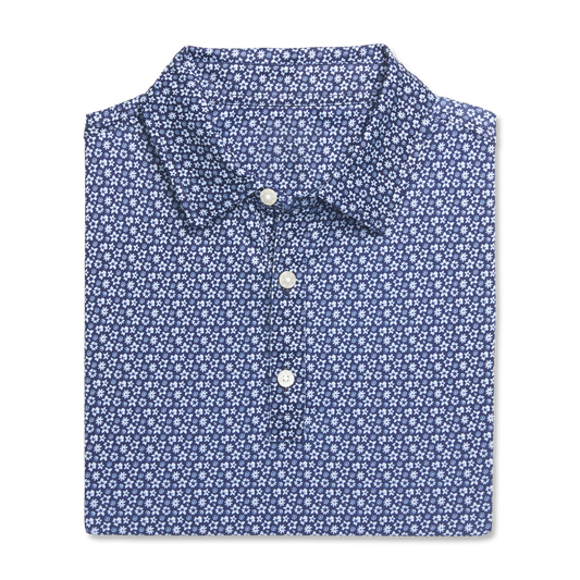 Custom Logo Quick Dry Performance Athletic Casual Spandex Polyester Floral Printed Sublimated Knit Firm Collar Golf Shirt Polos