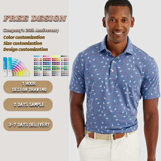 Custom Golf Apparel Luxury Embroidery logo 4 Way Stretch 100 Polyester Polo Neck Jerseys Spring Summer Knitted Polo Shirt