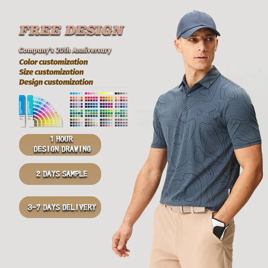 Bulk Custom Designs Logos Casual Loose Fit Regular Anti-shrink Print Vintage Knitted Sporting Light Soild Color Golf Polo Shirts with Logo Embroidery - Manufacturer Qiandao