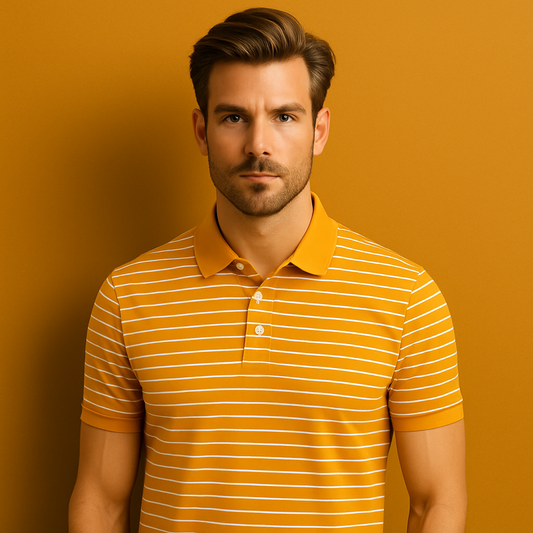 Good Quality Custom Men's Striped Polo Shirts 100% Cotton Breathable Fabric Top Design Short Sleeve Solid Pattern
