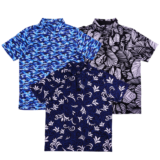 OEM Custom Printed Logo Men's Short Sleeve Polyester Spandex High Quality Sustainable 4-Way Stretch Knitted Golf Polo Shirts