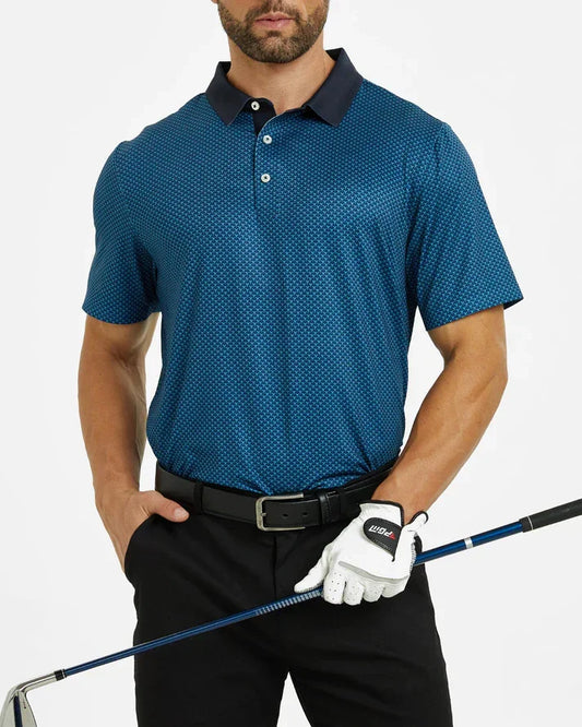Bulk Custom Men's Luxury Golf Polo Shirt - Stylish Dark Blue Lightweight Design with Logo Embroidery - Manufacturer Qiandao