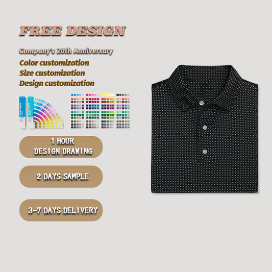 High Quality Custom Made Tshirts and Golf for Polo Shirts Black Printed Spandex Polyester Jersey Fabric with Manufacturer's Logo