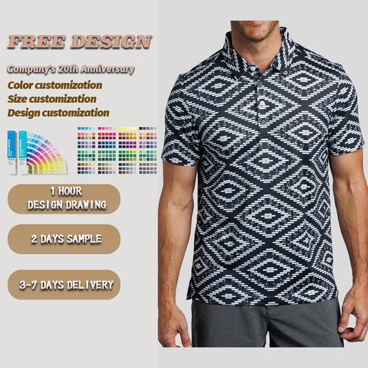 OEM Embroidered Luxury 94% Polyester 6 % Spandex Aboriginal Polo Shirts Custom logo Golf Clothing