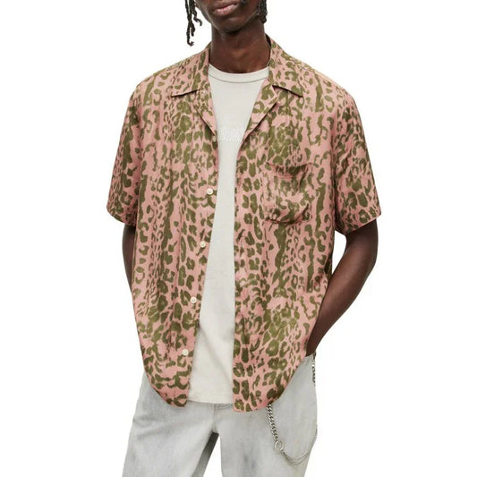 Bulk Custom Custom Hawaiian Floral Pattern Short Sleeve Shirt Casual Loose Fit Viscose Rayon Quick Dry Digital Print Men Button Neck Tshirt with Logo Embroidery - Manufacturer Qiandao