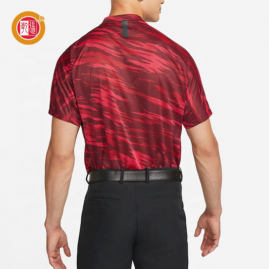 Custom High Quality Polyester Spandex Quick Dry Slim Fit Breathable Blade Collar Polo Golf Shirt for Men