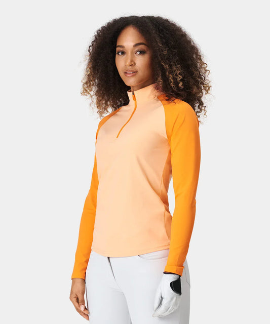 Bulk Custom Custom High Quality Long Sleeve Quarter Zip Women luxury Sublimation Golf Sweatshirt Half Zip Womens Pullover with Logo Embroidery - Manufacturer Qiandao