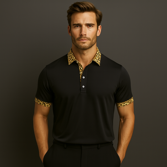Custom logo Brand Quality Spandex Polyester Sublimation Pattern Print Dry Fit UPF 50+ Sports Mens Polo Golf Shirt