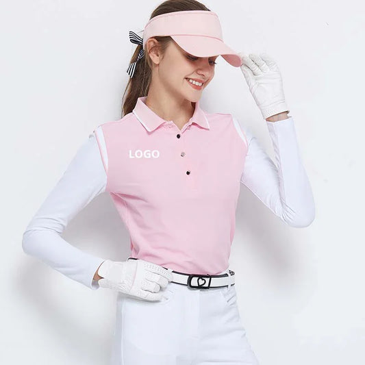 Bulk Custom High Quality Custom logo Printing Sport Ladies Polo Golf Long Sleeve T-shirt for Women with Logo Embroidery - Manufacturer Qiandao